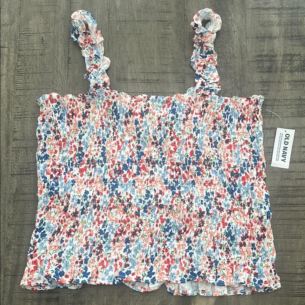 Old Navy Women's Floral Smocked Top - Multicolor